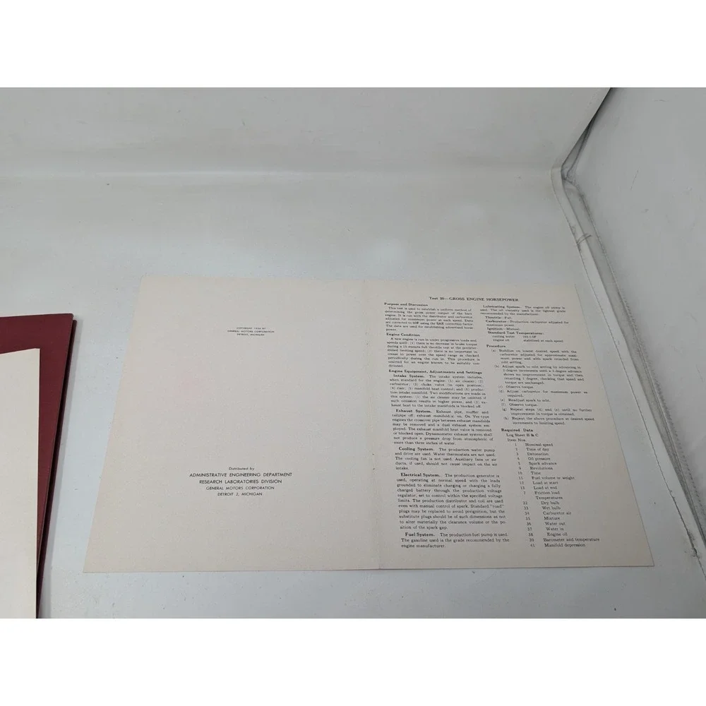General Motor Corporation / Automotive Engine Test Code 1954 4th Edition‎